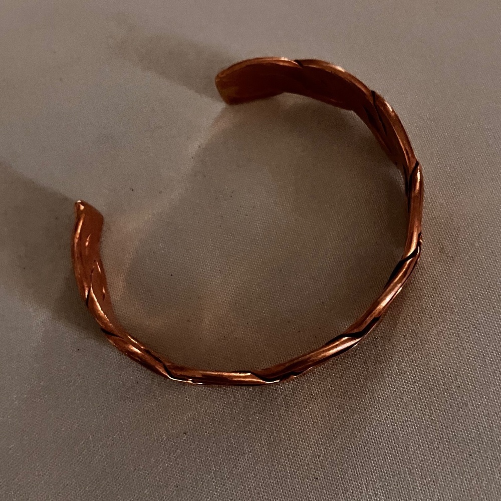Vintage Cuff Bracelet Solid Copper Twisted Rope A… - image 3